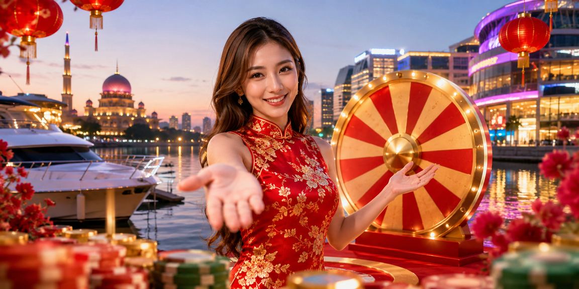 Suasana cabutan bertuah dan permainan roulette dalam talian di Putrajaya dengan tema Melayu
