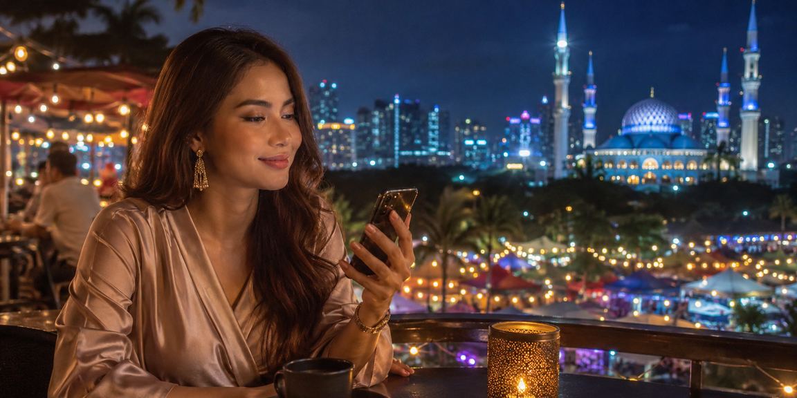 Pemain kasino mudah alih di Selangor menggunakan telefon pintar untuk bermain permainan dalam talian